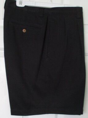 Tommy Bahama Relax Mens Pleated Front Black Silk Short Pant NWOT - Size 36W